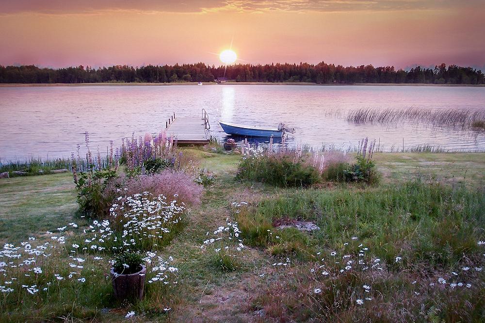 Sonnenuntergang am Vätternsee 