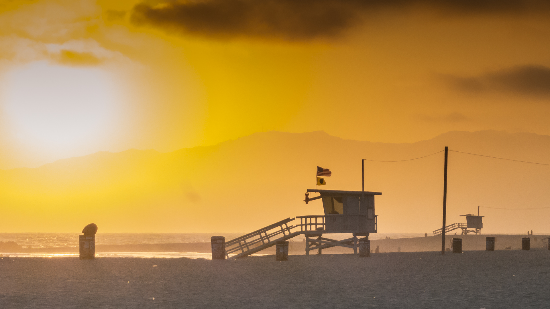 Sonnenuntergang am Venice Beach in Los Angeles