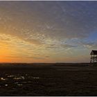 Sonnenuntergang am Vogelbeobachtungsturm  