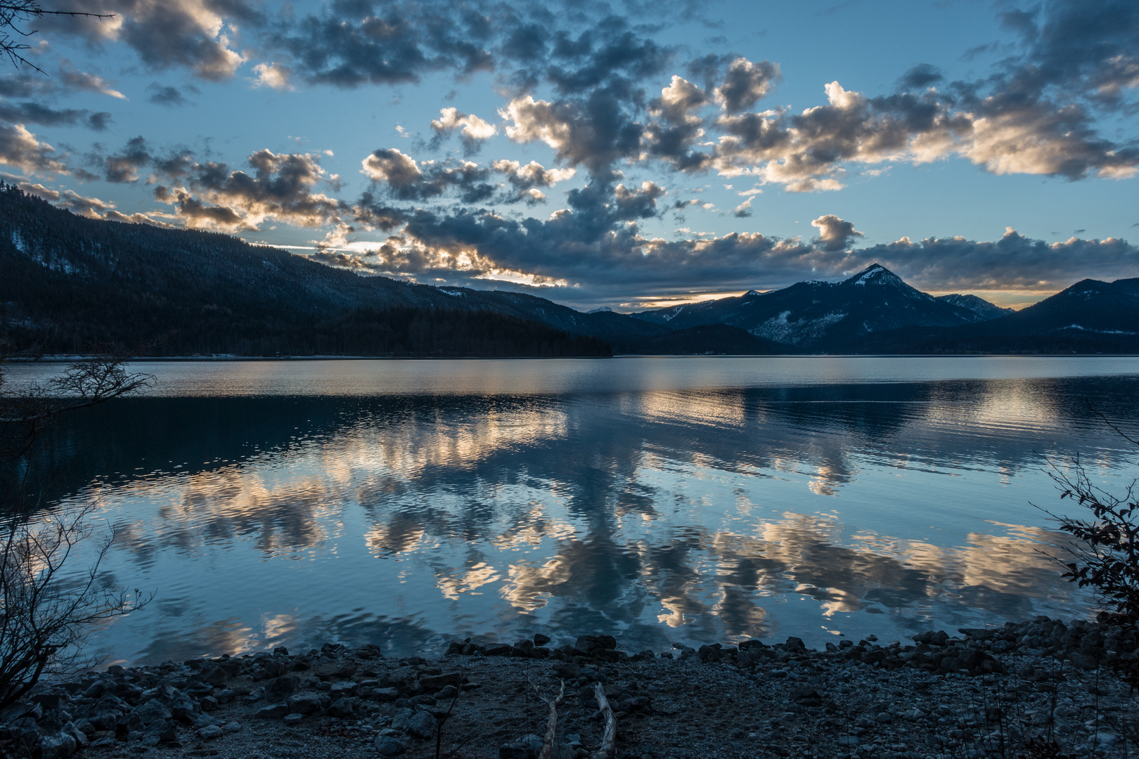 Sonnenuntergang am Walchensee