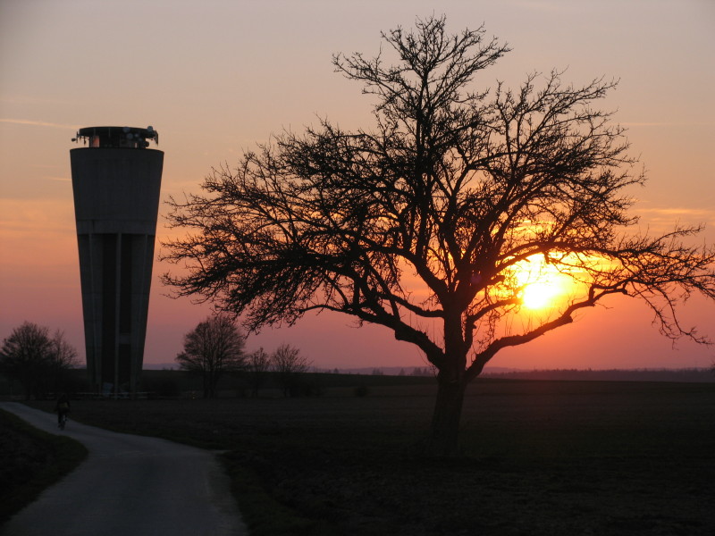 Sonnenuntergang am Wasserturm.