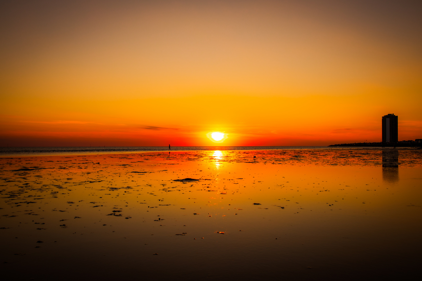 Sonnenuntergang am Wattenmeer