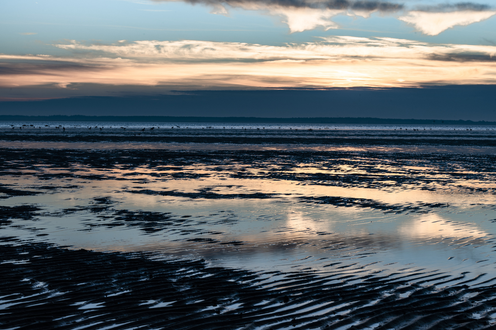 Sonnenuntergang am Wattenmeer