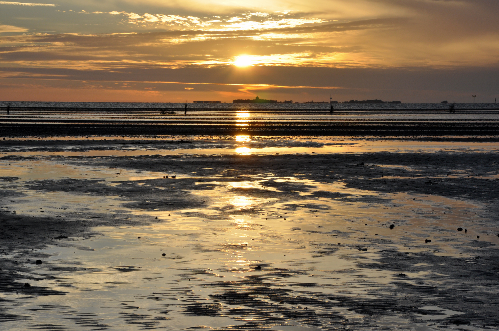 Sonnenuntergang am Wattenmeer