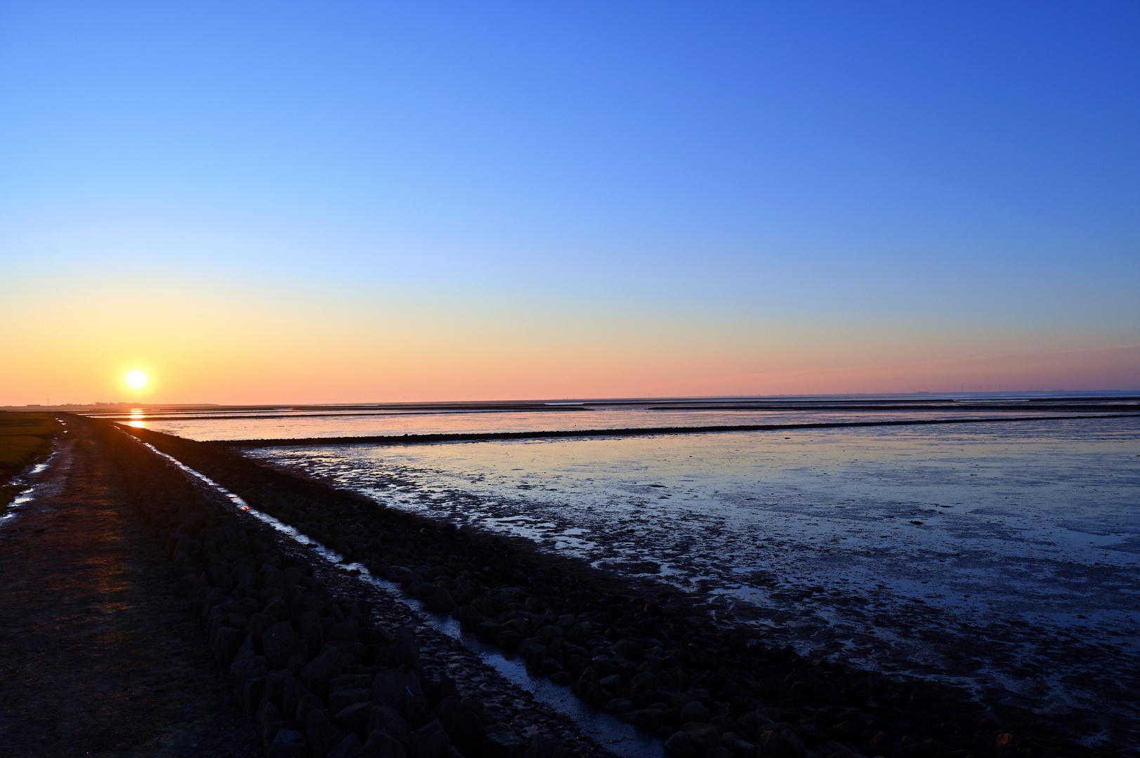 Sonnenuntergang am Wattenmeer Januar 2023