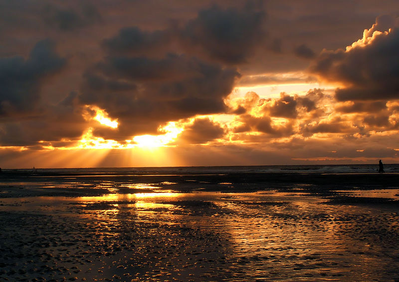 Sonnenuntergang am wattmeer