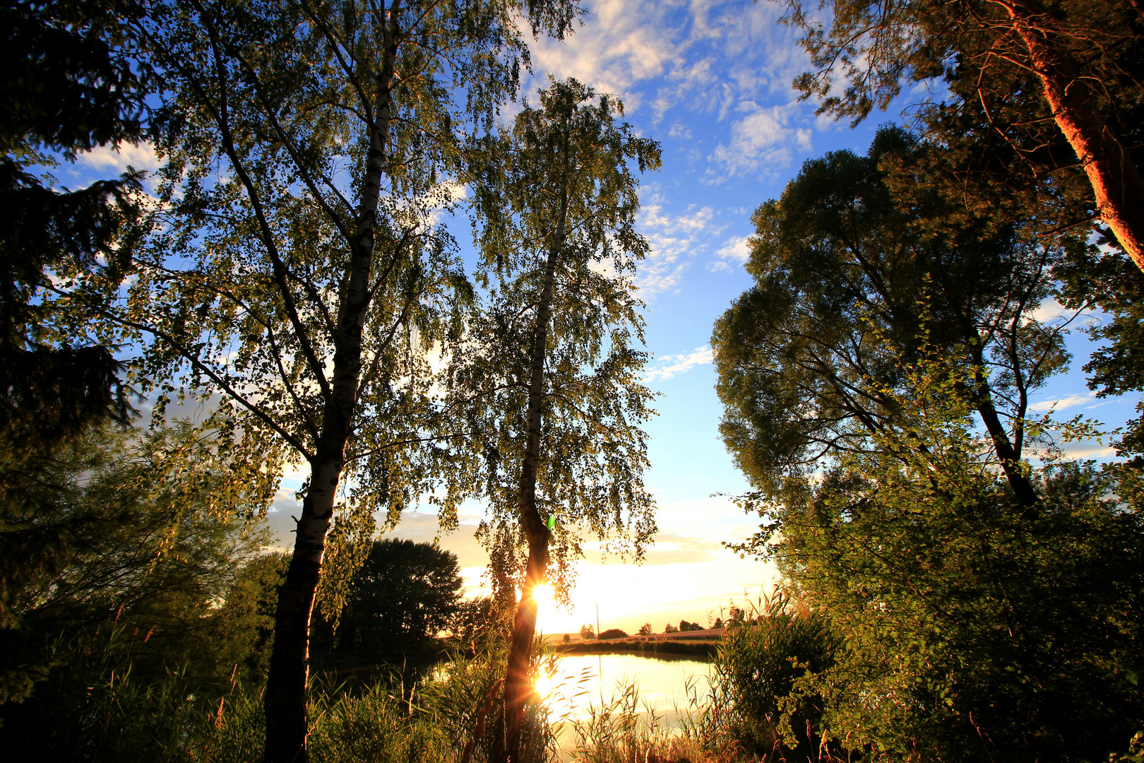 Sonnenuntergang am Weiher