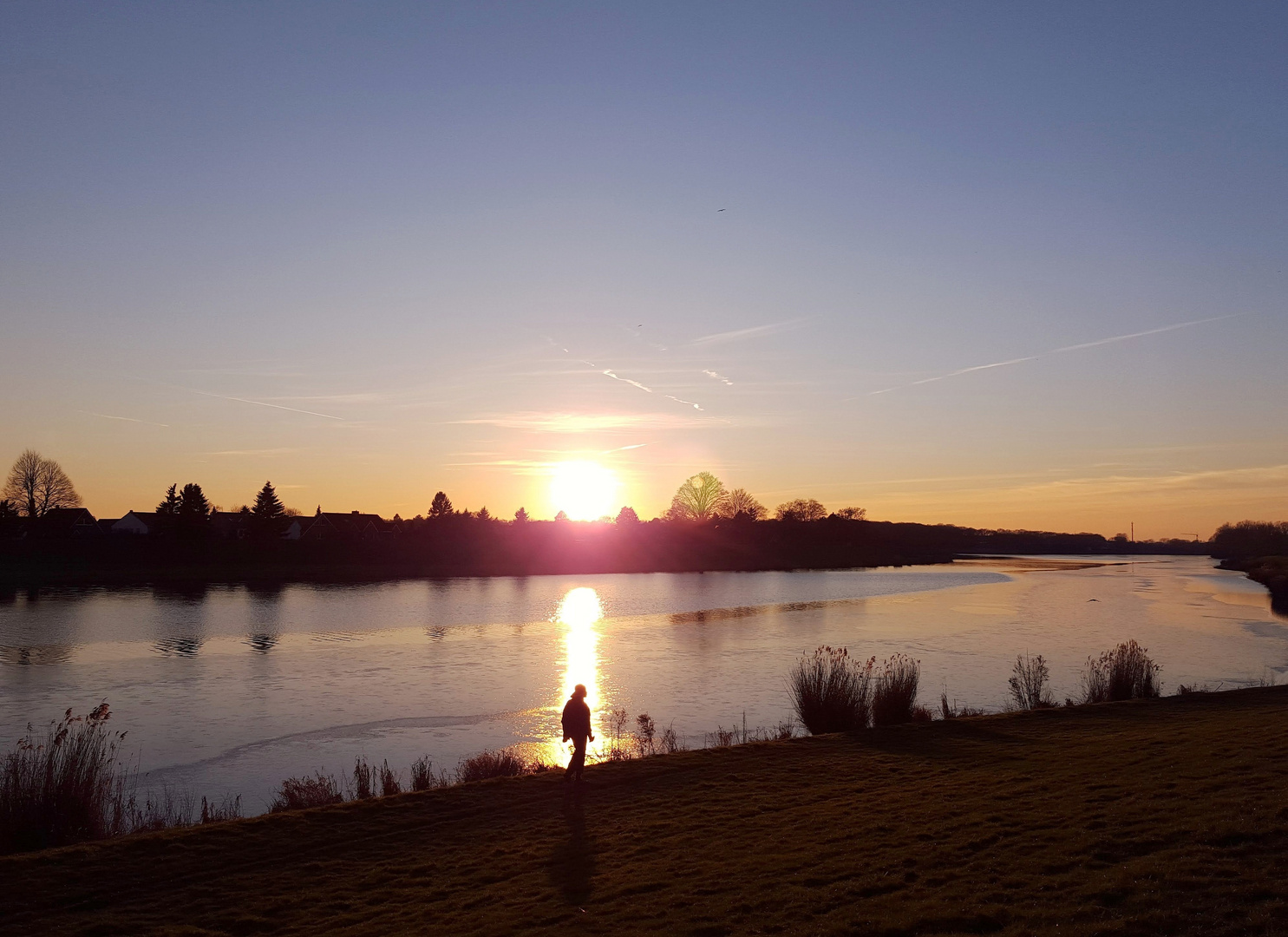 Sonnenuntergang am Werdersee, Bremen-Habenhausen