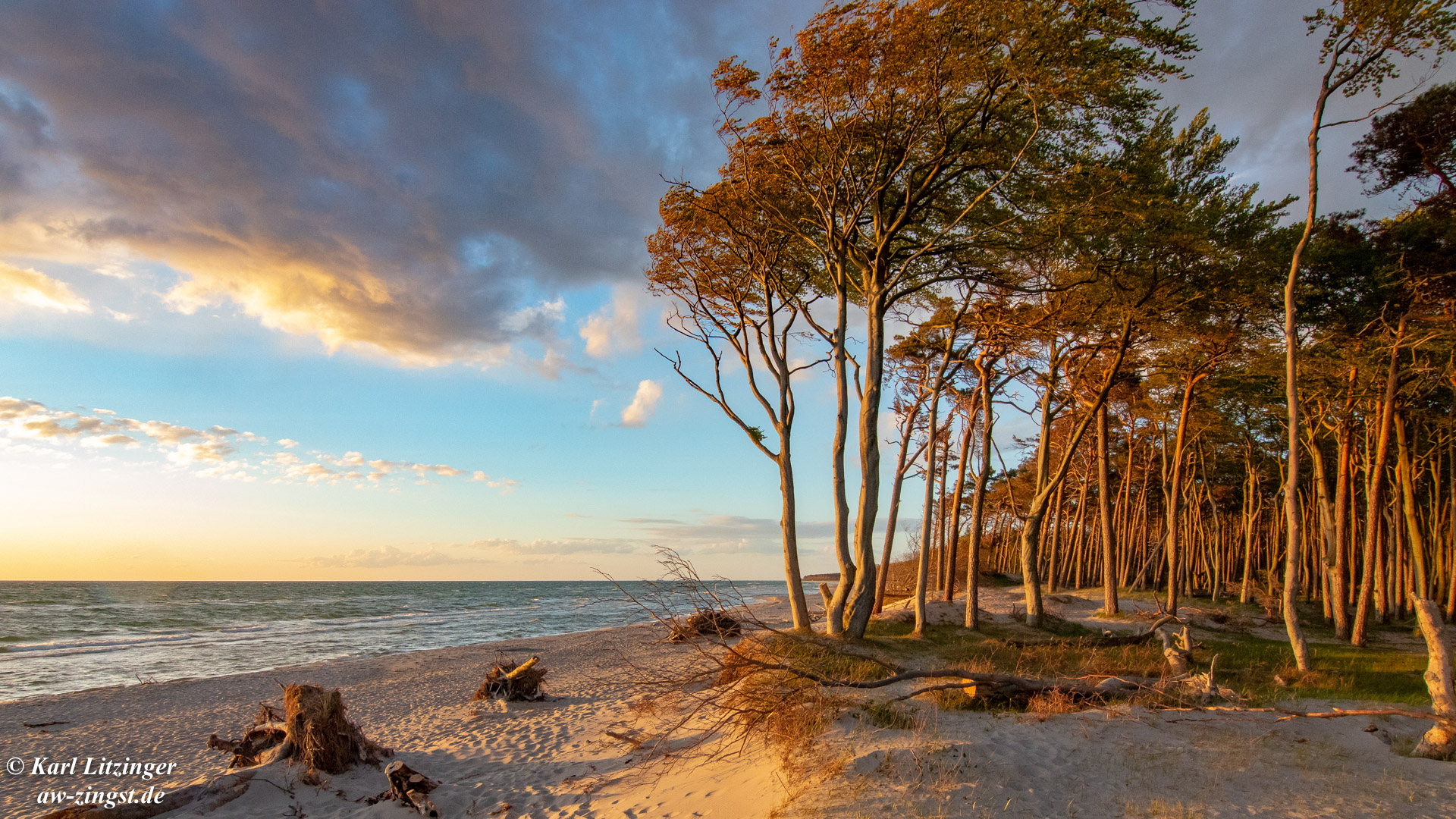 Sonnenuntergang am Weststrand. 3692/120519