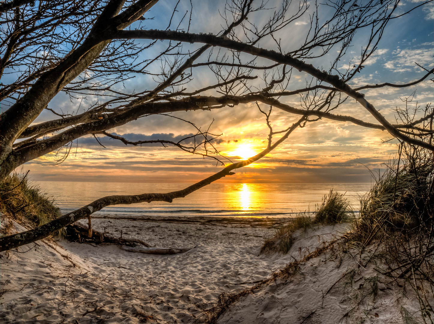 Sonnenuntergang am Weststrand