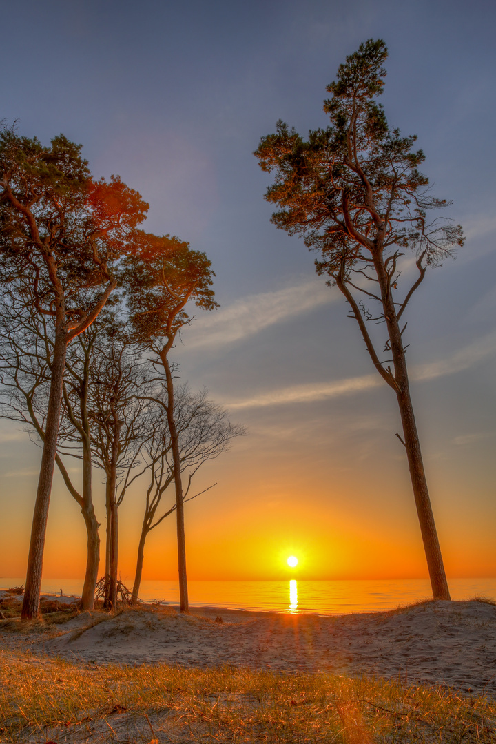 Sonnenuntergang am Weststrand