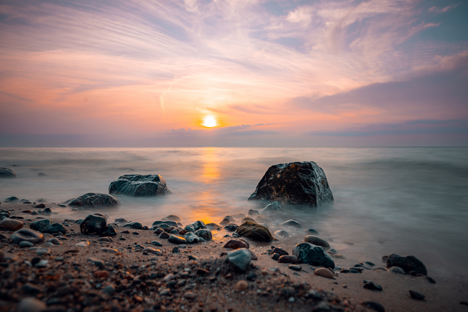 Sonnenuntergang am Weststrand an der Ostsee