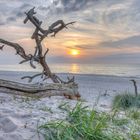 Sonnenuntergang am Weststrand auf dem Darß