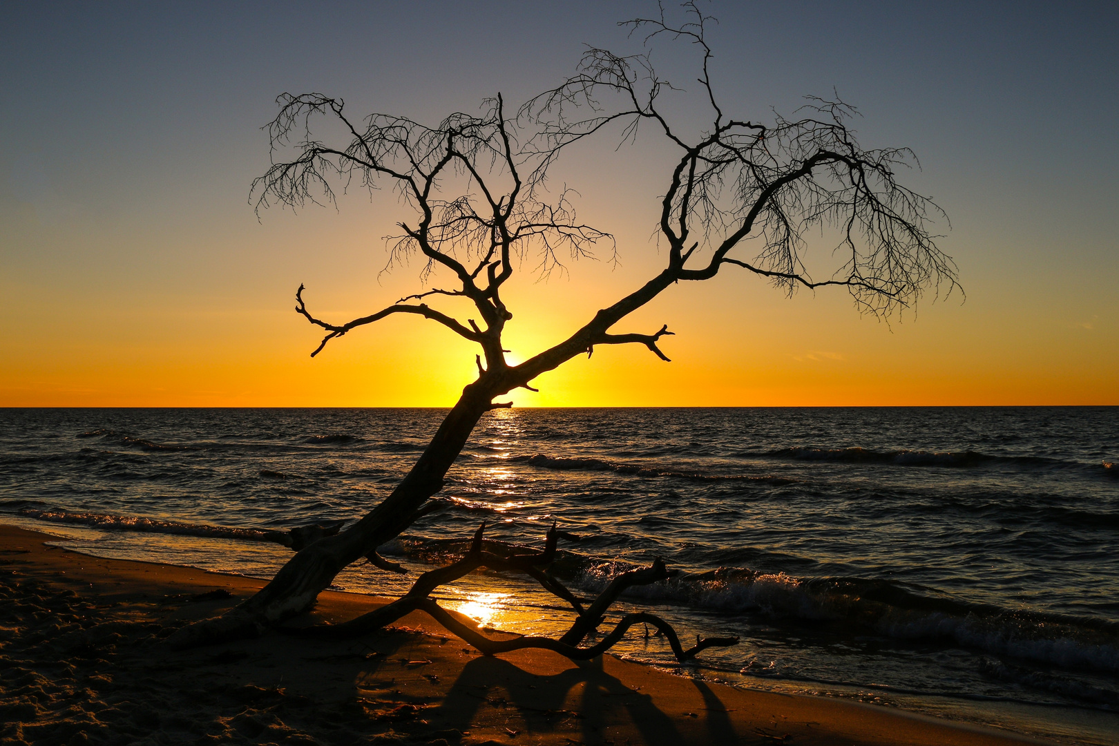 Sonnenuntergang am Weststrand