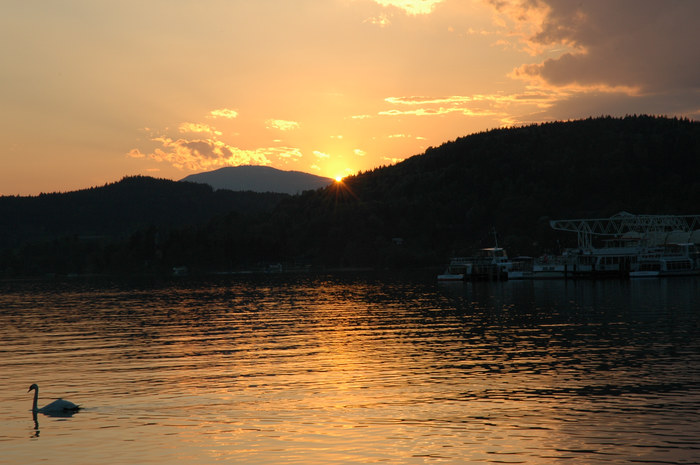 Sonnenuntergang am Wörthersee