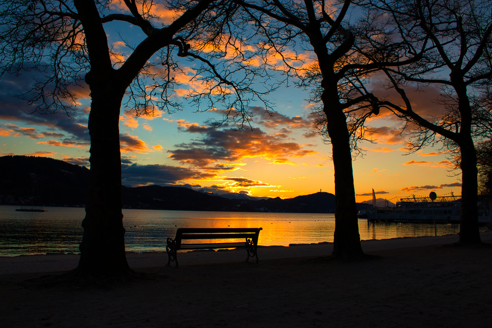 Sonnenuntergang am Wörthersee