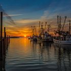 Sonnenuntergang am Wremer Kutterhafen