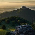 Sonnenuntergang am Zeller Horn mit Blick auf Burg Hohenzollern