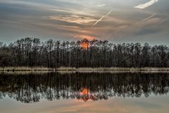 Sonnenuntergang am Zernauier See