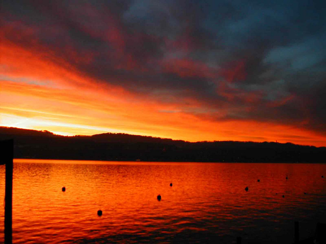 Sonnenuntergang am Zürichsee