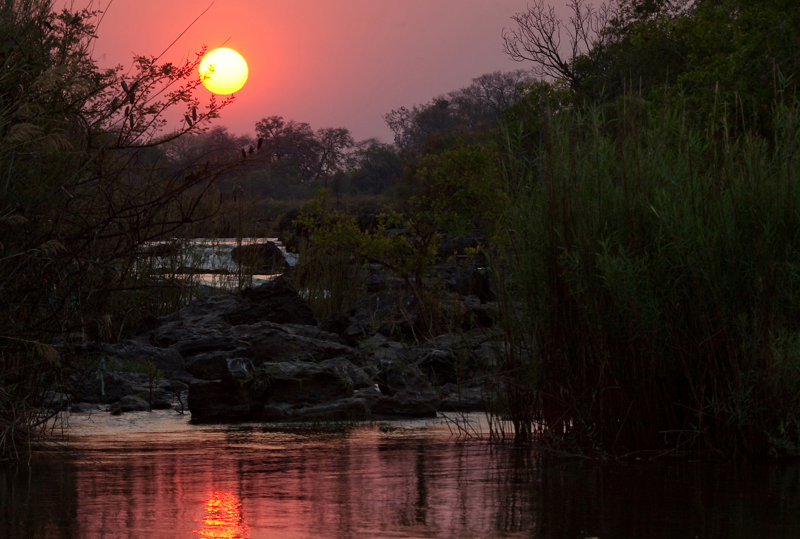 Sonnenuntergang an den Popa Falls