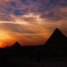 Sonnenuntergang an den Pyramieden von Gise