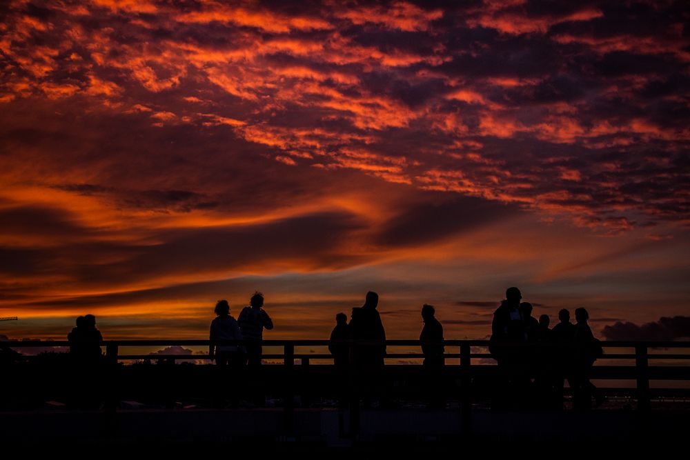 Sonnenuntergang an der Ahlbecker Seebrücke