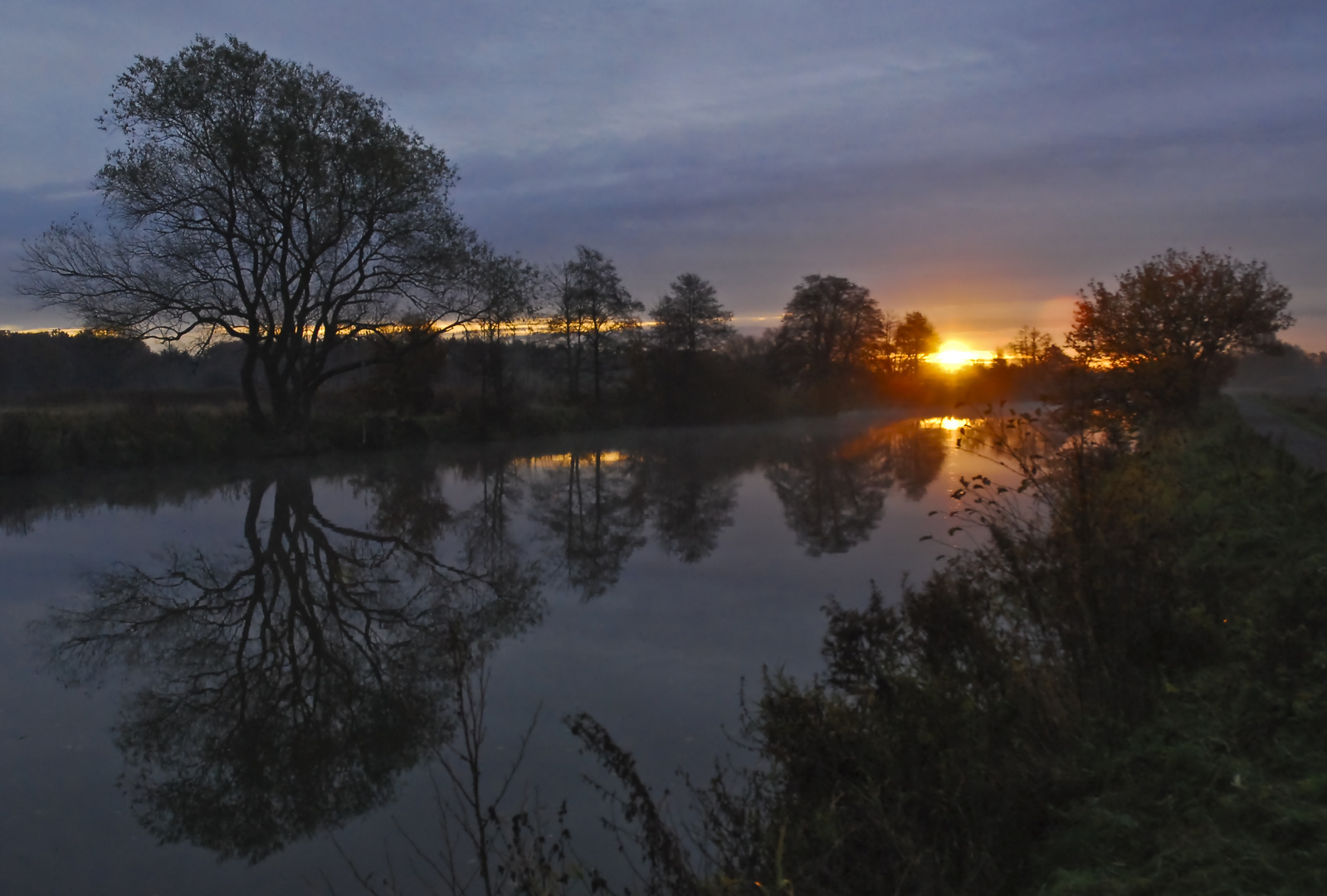 Sonnenuntergang an der Aller bei Celle