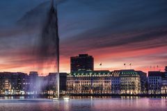 Sonnenuntergang an der Alster