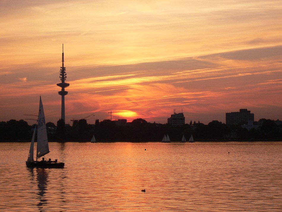 Sonnenuntergang an der Alster