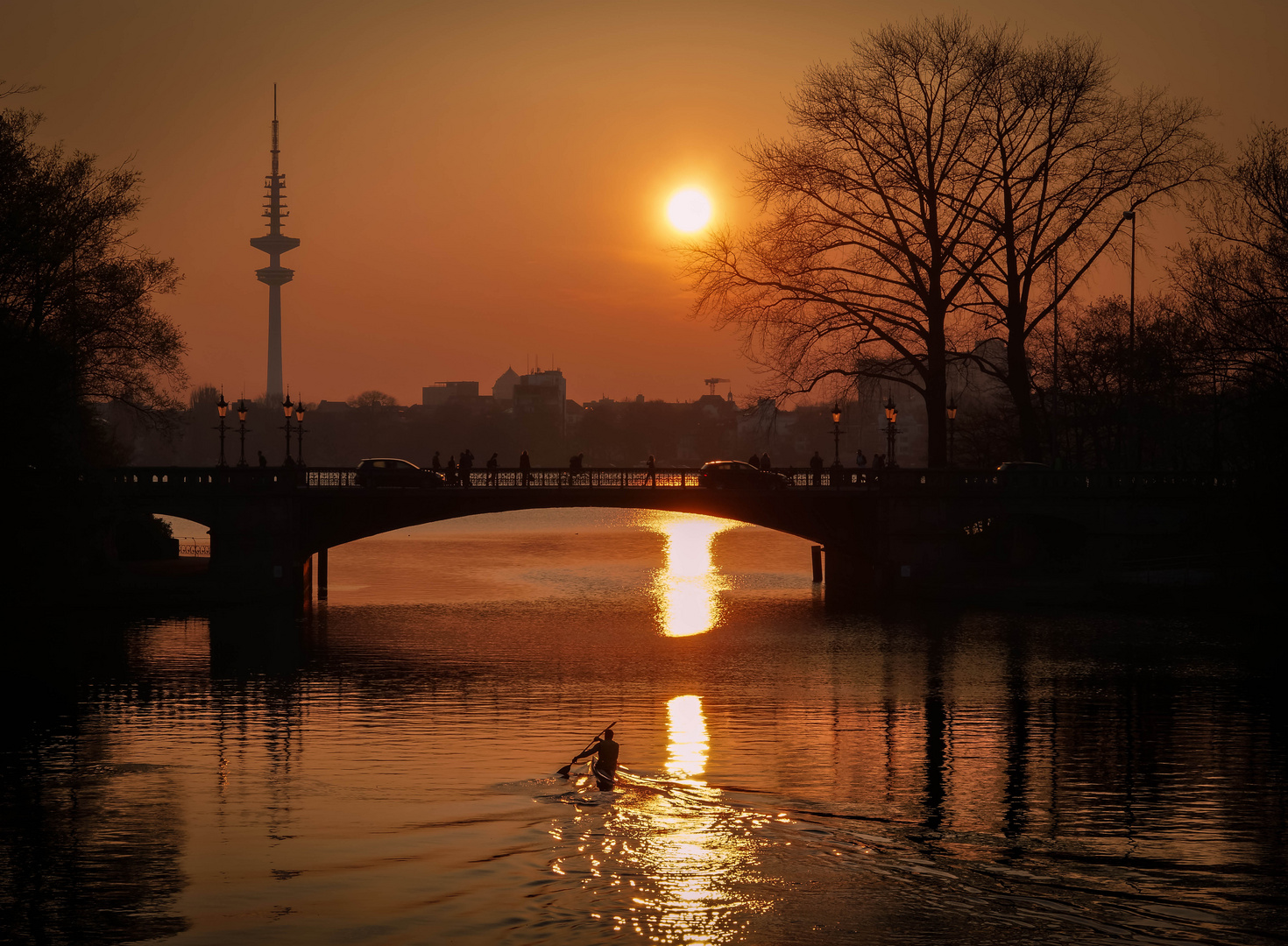 Sonnenuntergang an der Alster