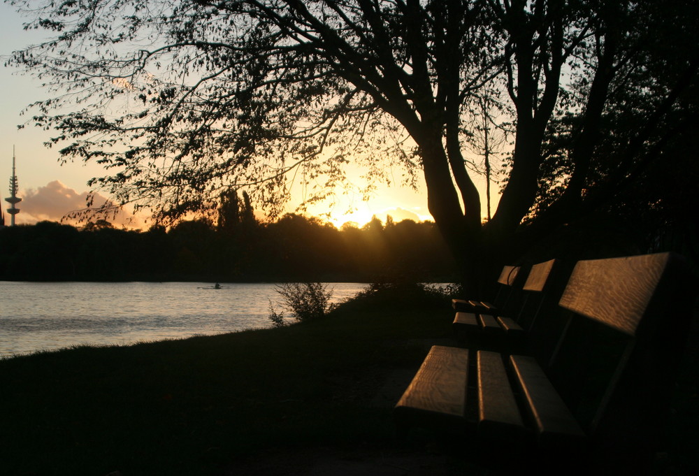 Sonnenuntergang an der Alster