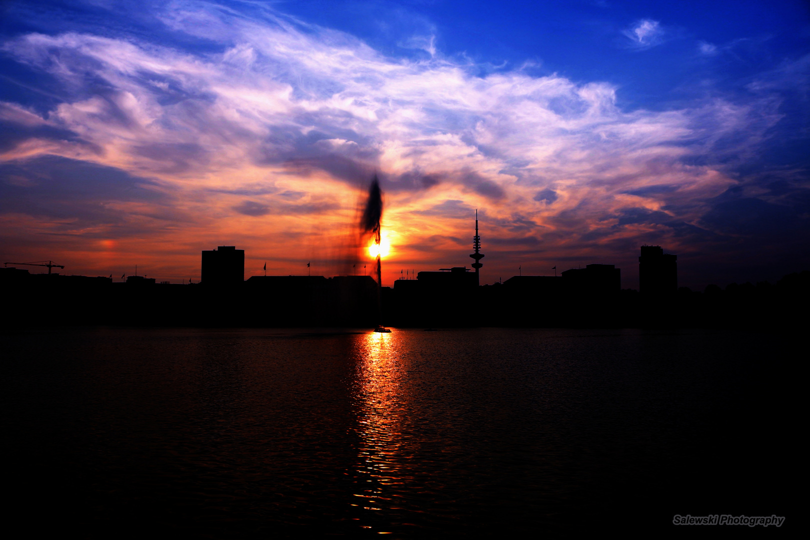 Sonnenuntergang an der Alster