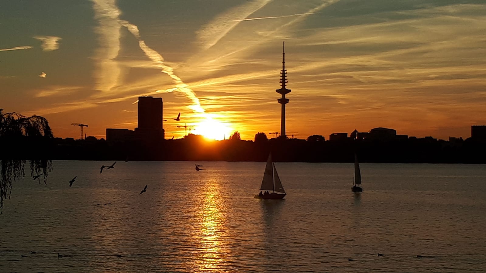 Sonnenuntergang an der Alster