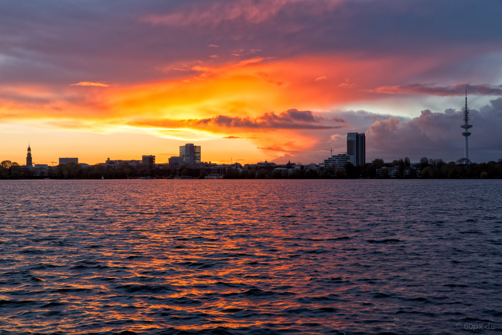 Sonnenuntergang an der Alster