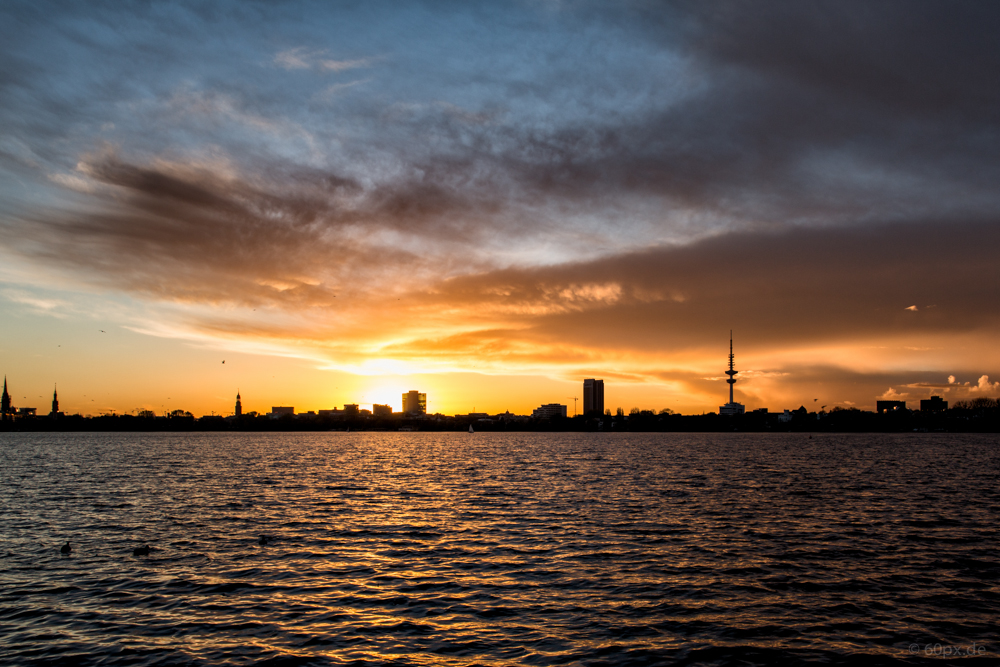 Sonnenuntergang an der Alster IV