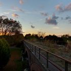 Sonnenuntergang an der alten Eisenbahnbrücke Mülheim