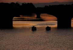 Sonnenuntergang an der Arno