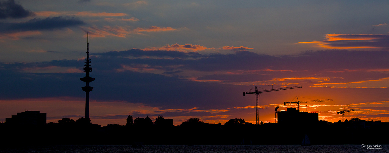 Sonnenuntergang an der Außenalster