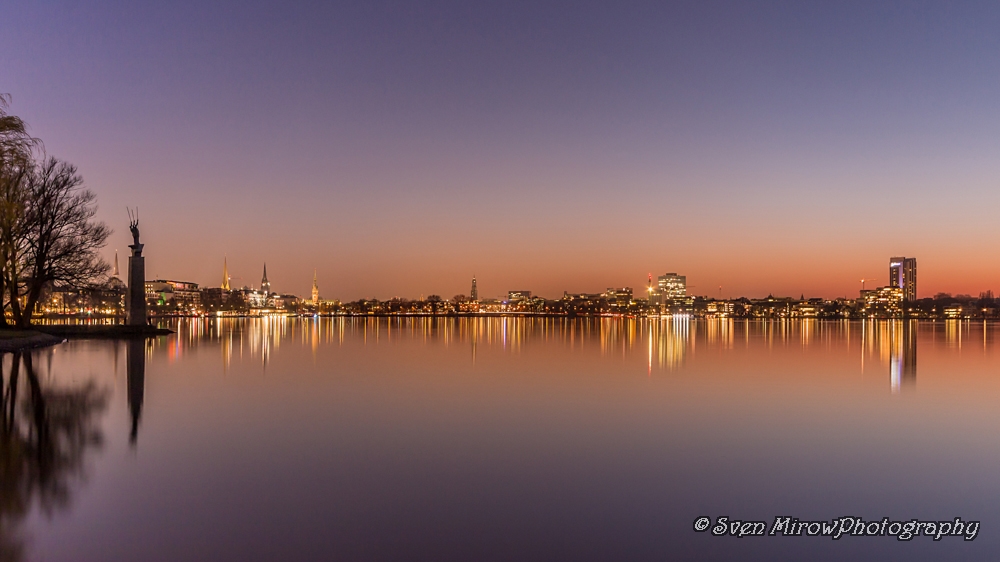 Sonnenuntergang an der Außenalster III