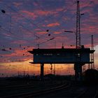 Sonnenuntergang an der Bahn