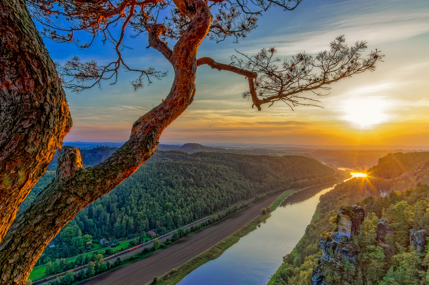 Sonnenuntergang an der Bastei