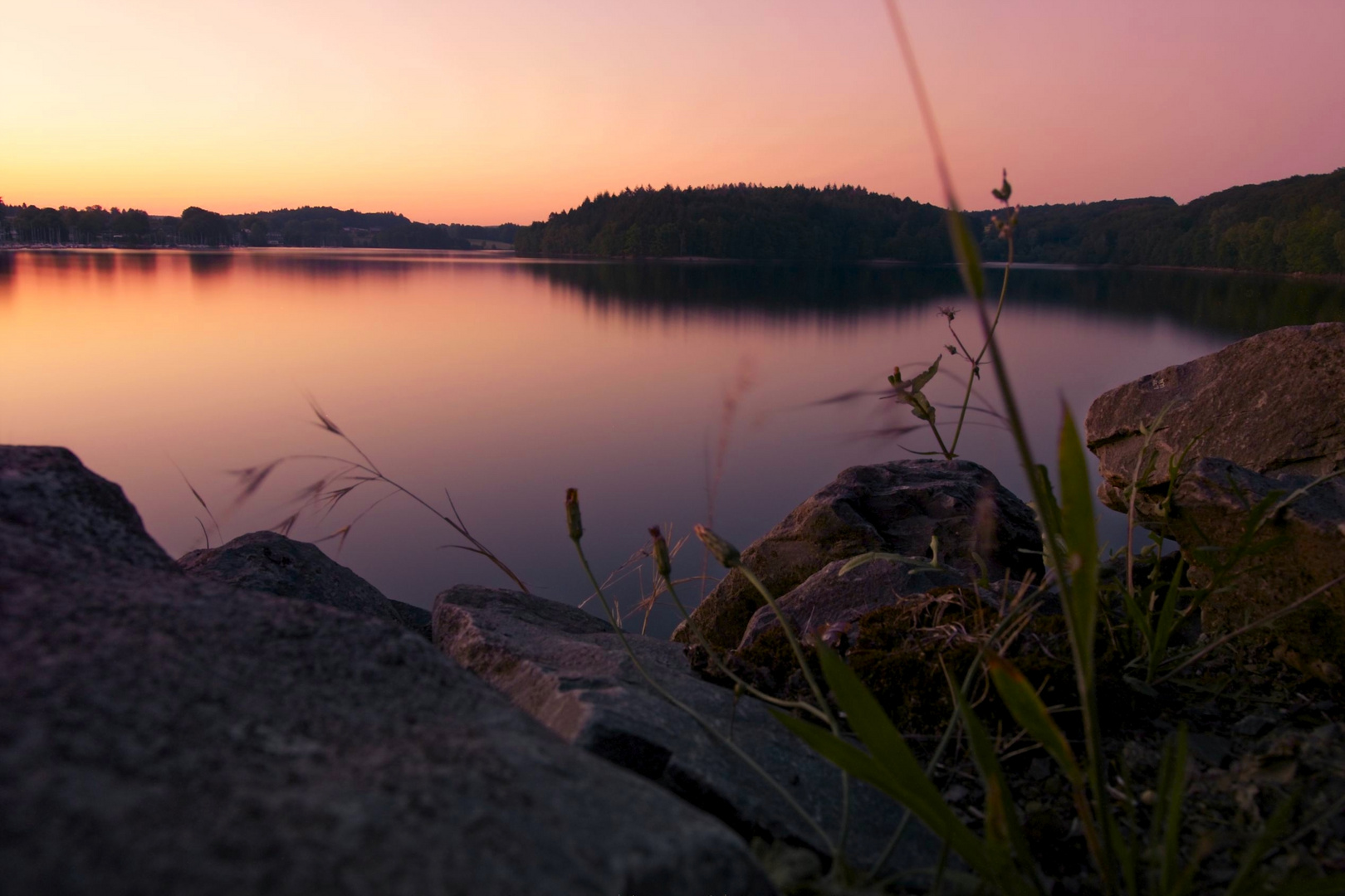 Sonnenuntergang an der Bevertalsperre