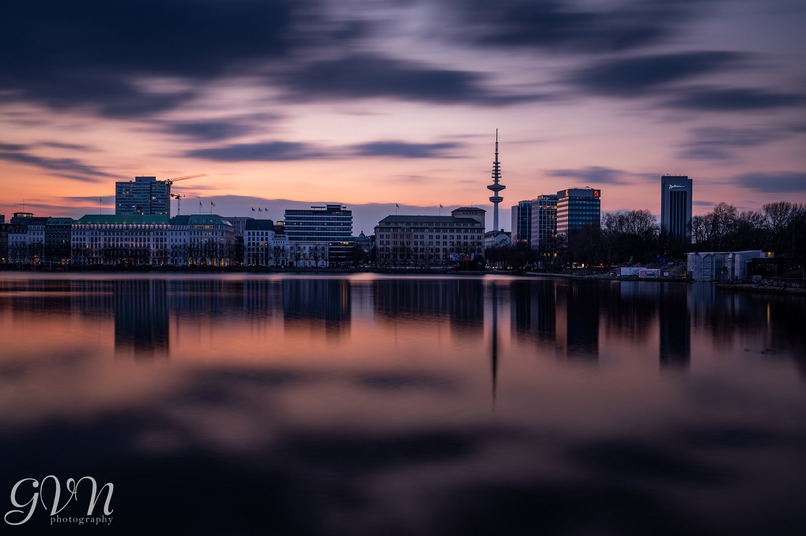 Sonnenuntergang an der Binnenalster