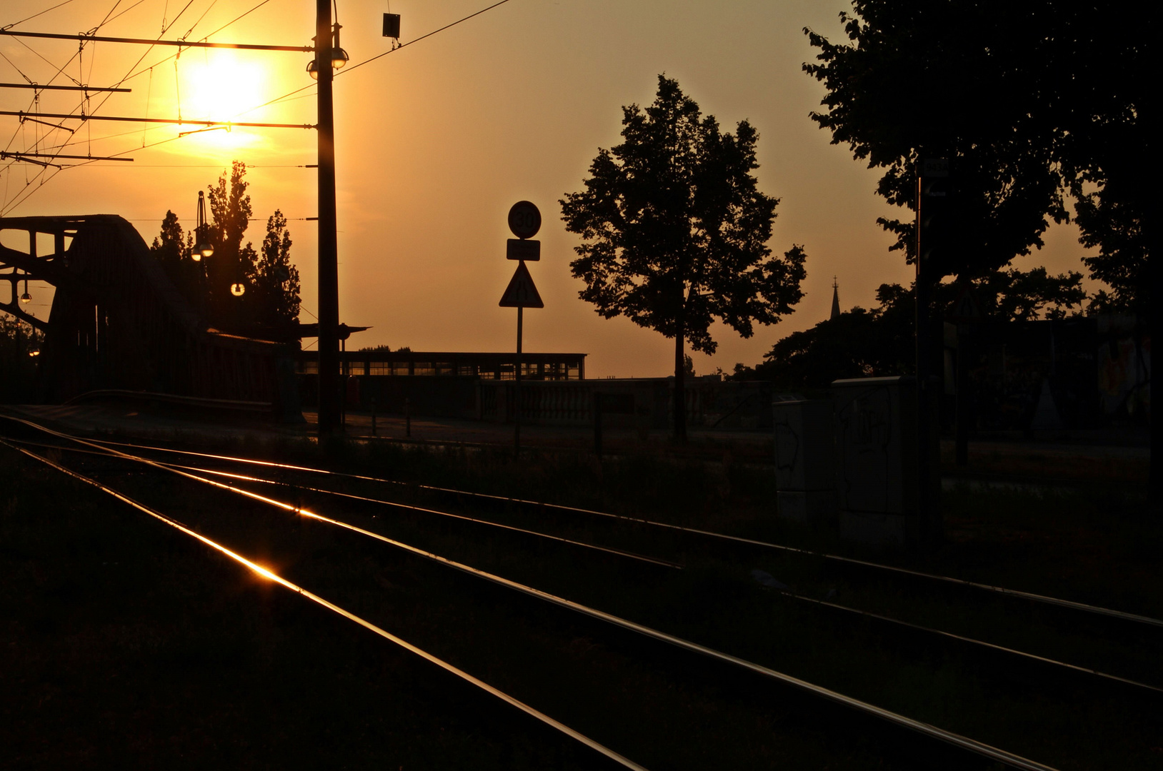 Sonnenuntergang an der Bösebrücke in Berlin 14082015