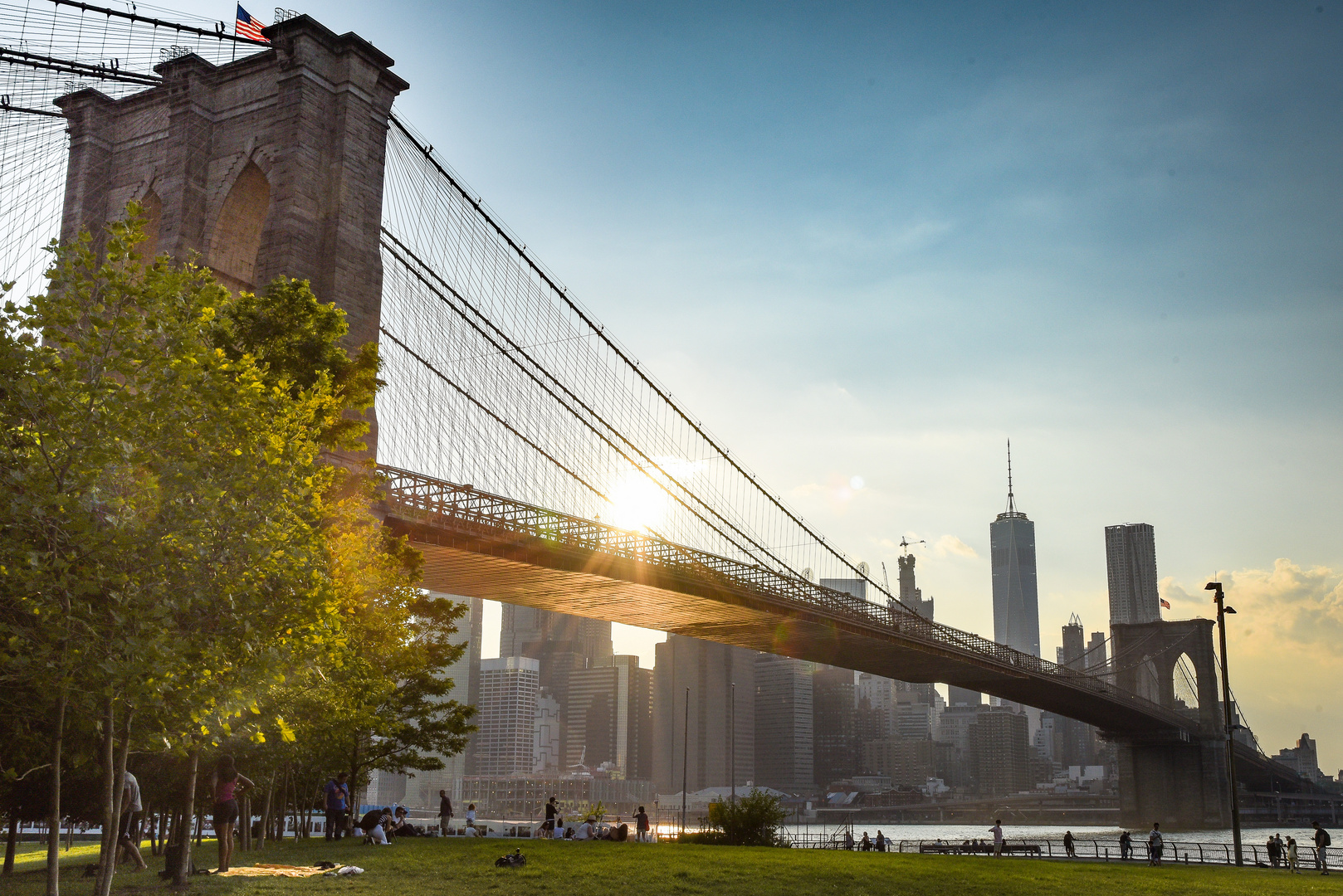 Sonnenuntergang an der Brooklyn-Bridge