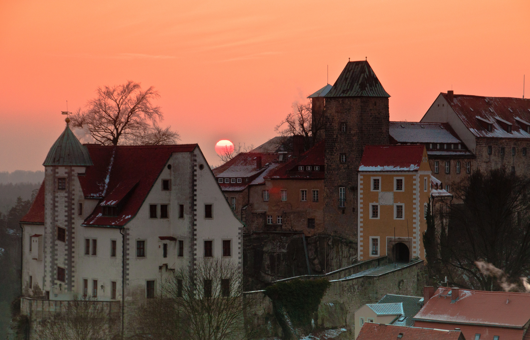 Sonnenuntergang an der Burg
