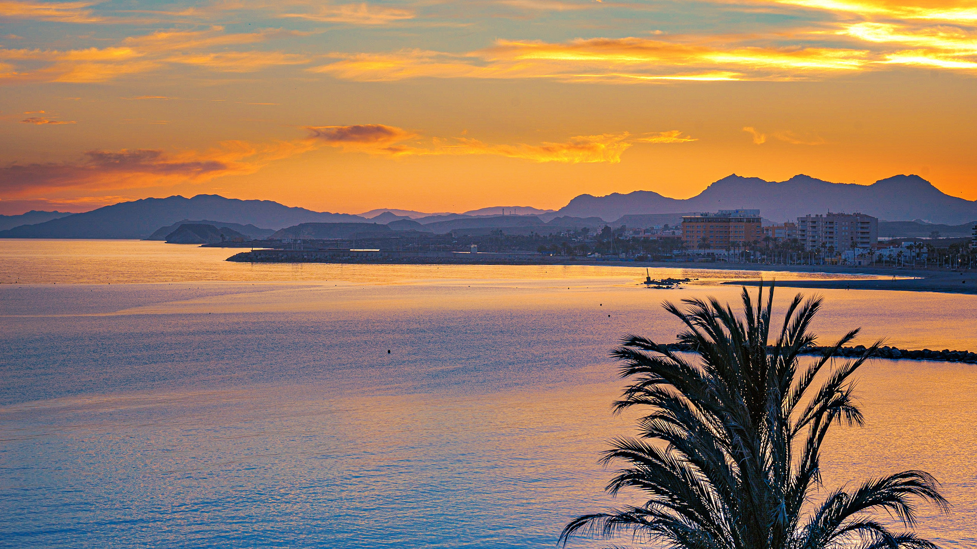 Sonnenuntergang an der Costa Calida/Murcia Spanien