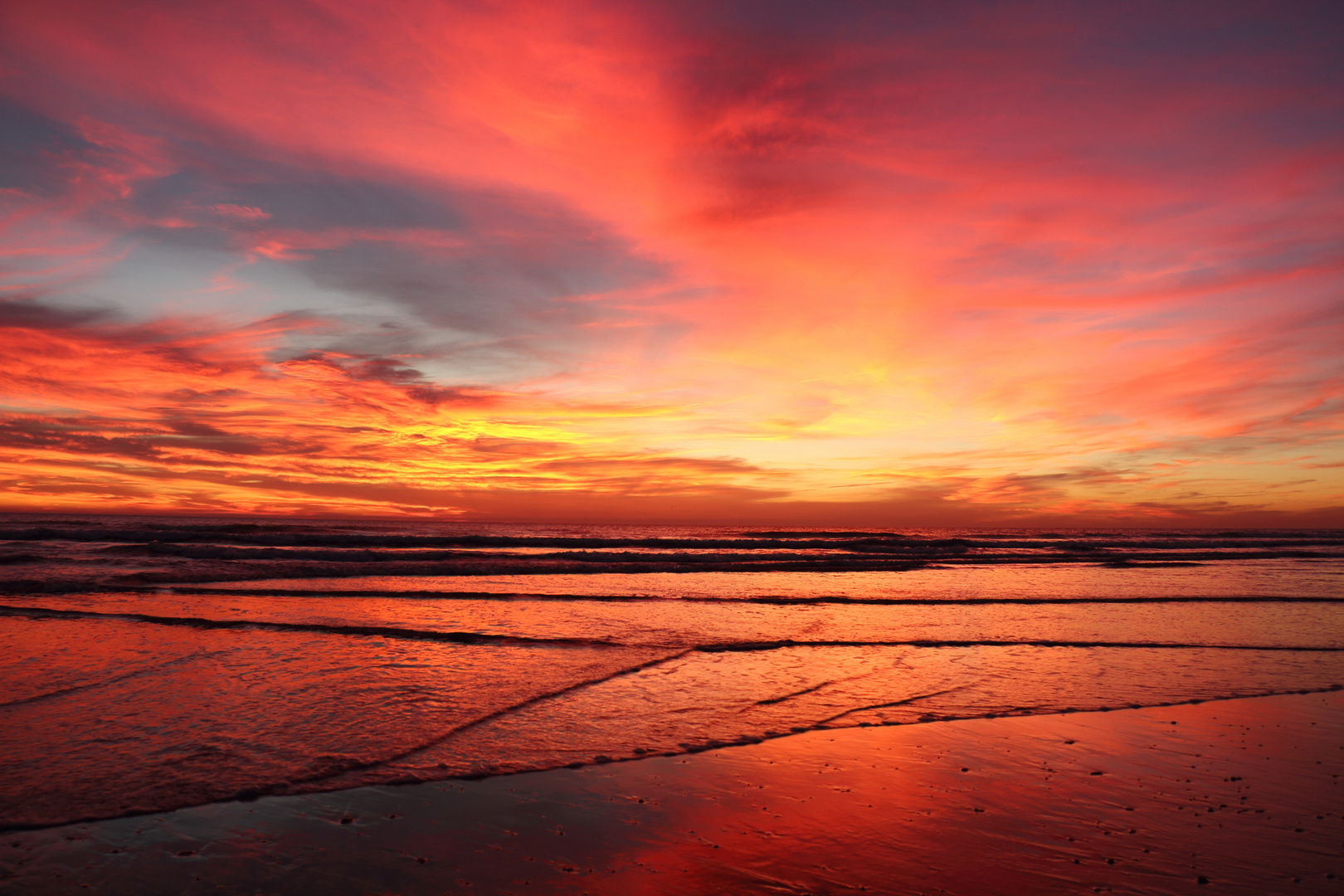 Sonnenuntergang an der Costa de la Luz in Andalusien