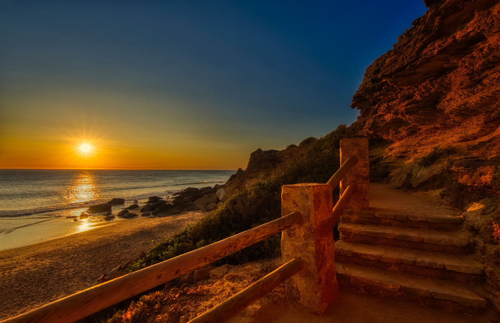 Sonnenuntergang an der Costa de la Luz nahe dem Cabo Roche (2)_Andalusien